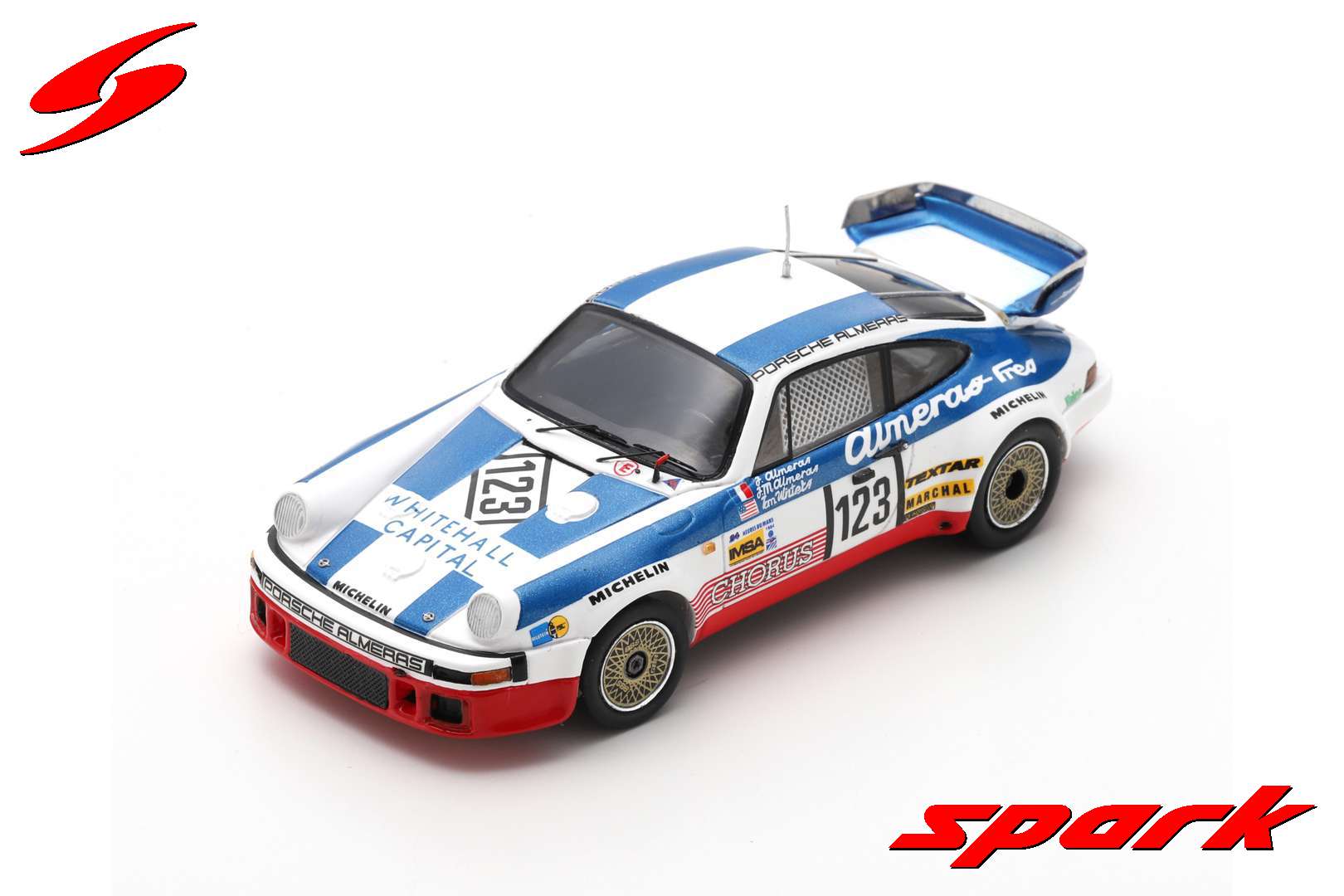 Porsche 930 No.123 24H Le Mans 1984 J-M. Alméras - J. Alméras - T. Winters /Spark S4416 1:43/