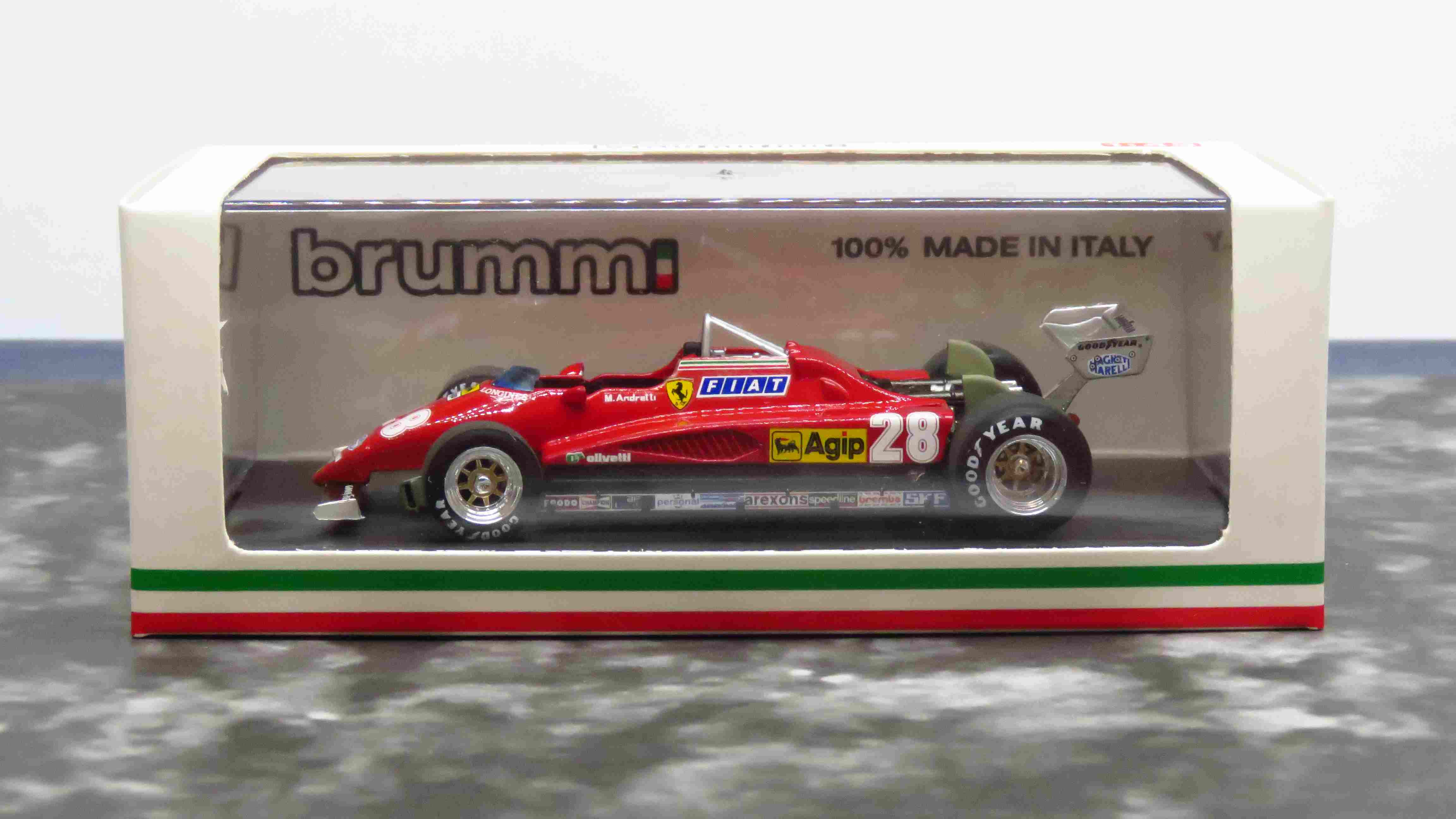 Ferrari 126C2 turbo G.P. Italia 1982 3° Mario Andretti #28 Pole Position /Brumm R288 1:43/