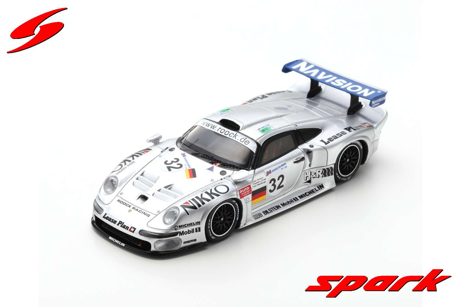 Porsche 911 GT1 No.32 Roock Racing 24H Le Mans 1997 A. McNish - S. Ortelli - K. Wendlinger /Spark S5608 1:43/