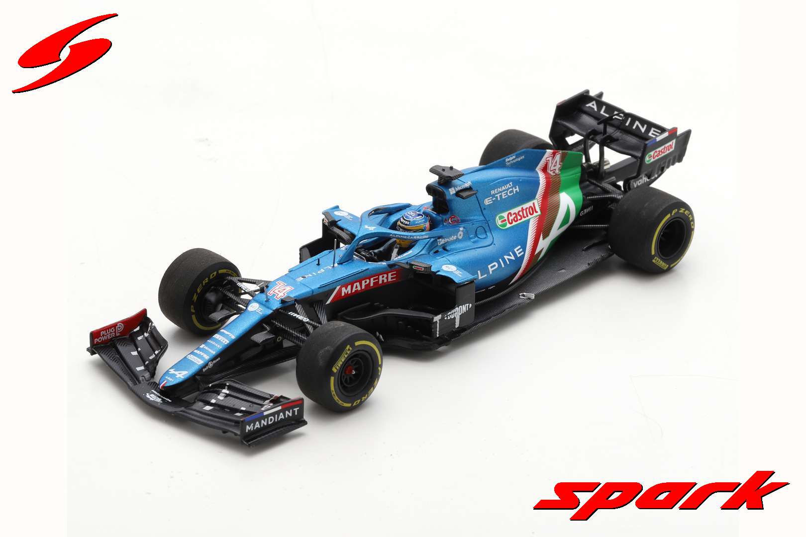 Alpine A521 No.14 Alpine F1 Team 8th Abu Dhabi GP 2021 Fernando Alonso /Spark S7858 1:43/